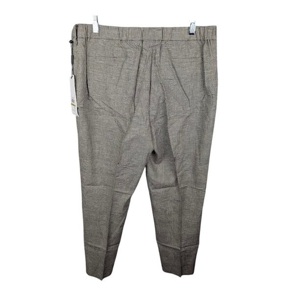 Calvin Klein Printed Elastic Back Ankle Pants Gray Tan Size 14 - Picture 3 of 4